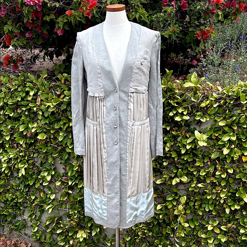 Donna Karan Collection Patchwork Linen Duster Jac… - image 2